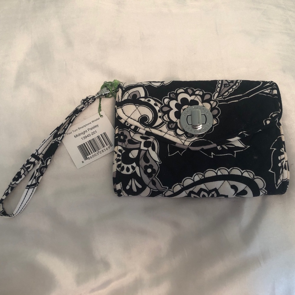 Vera Bradley black white and gray wristlet